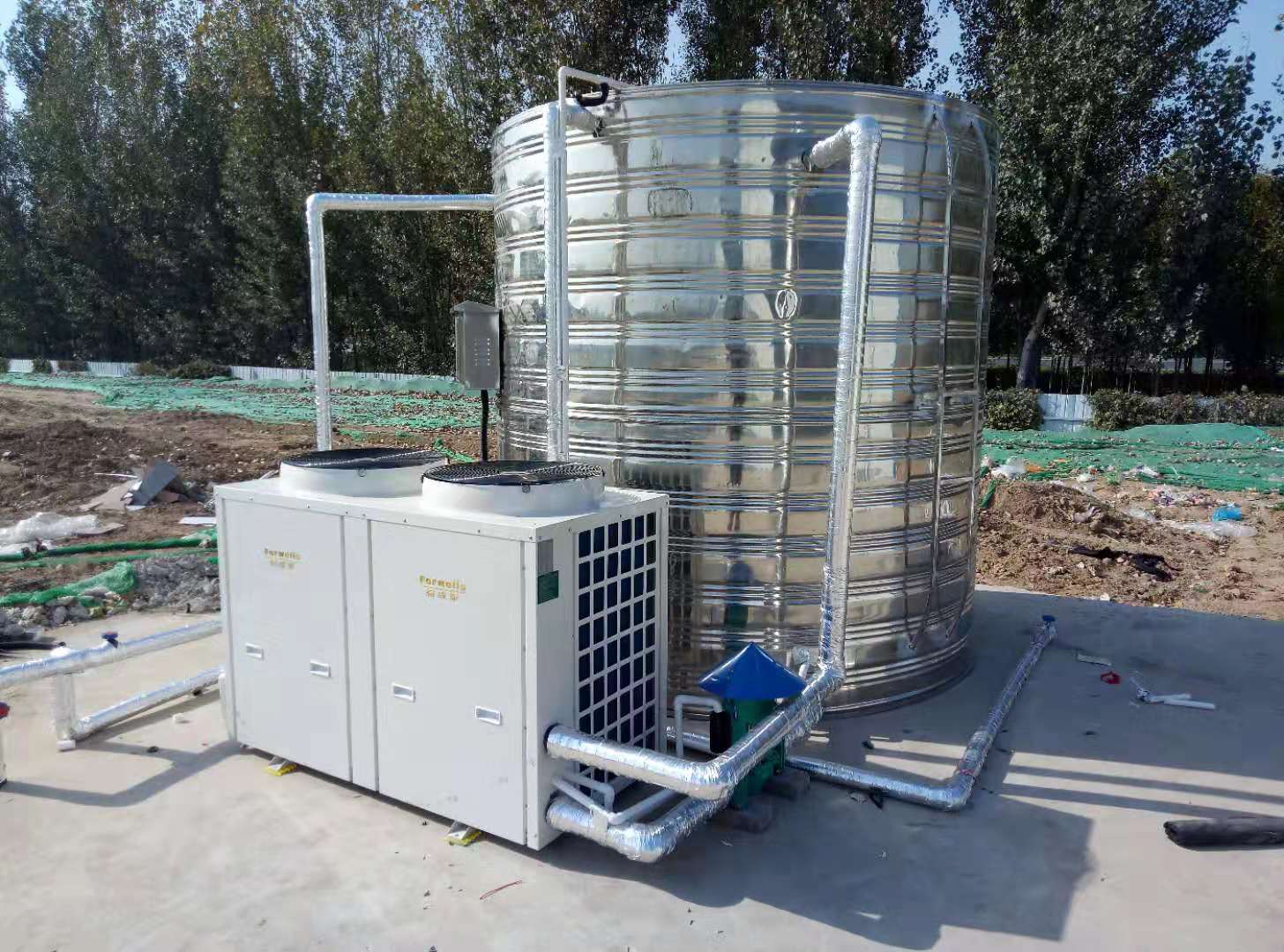 本公司簽約中國建筑**工程局熱水系統，安裝完畢！